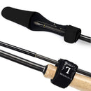 2pcs Fishing Rod Covers Pole Glove Protector+Tie Wrapping Band Belt (Black)