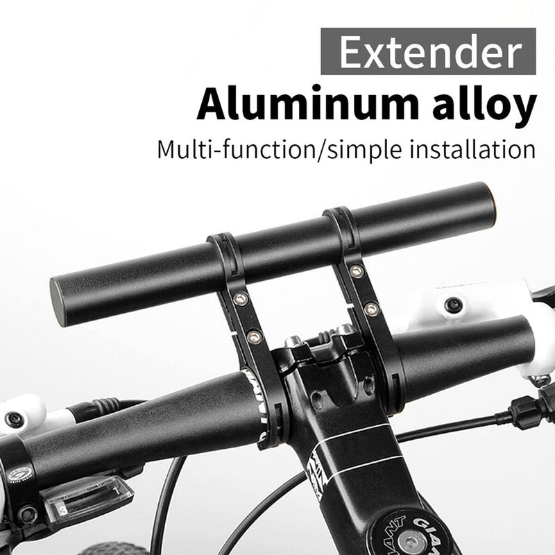 Bike Handlebar Extender Lightweight Durable Alloy Bracket Holder (Black)