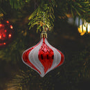 Creative Christmas Onion Printed Ball Xmas Tree Pendant Decor Prop (Red) Newly