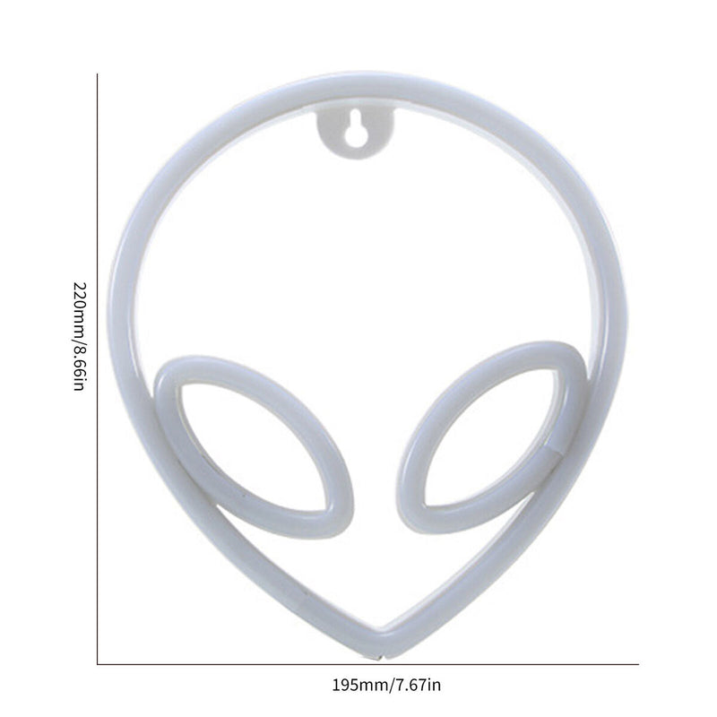 LED Alien Neon Signs Light Wall Decor Art for Bedroom Halloween (Blue Pink)