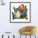 Full Cross Stitch 11CT Chicken Stamped Embroidery DIY Kits Handmade Needlework
