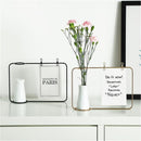 Living Room Wrought Iron Postcard Display Ceramic 2 in 1 Vase Photo Frame