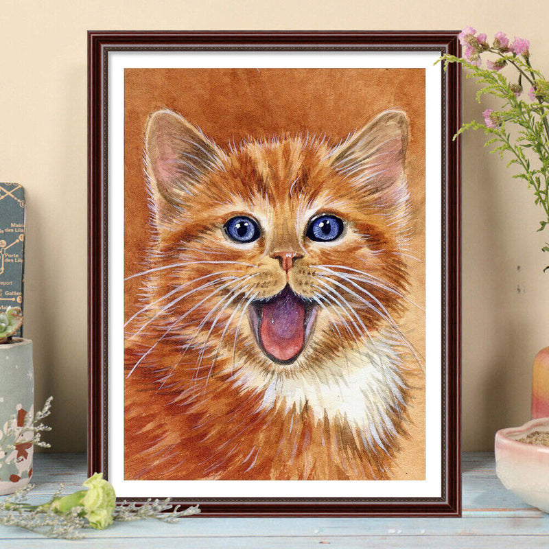 #A Brown Kitten 5D DIY Diamond Painting Kits Full Square Drill Mosaic Art Crafts