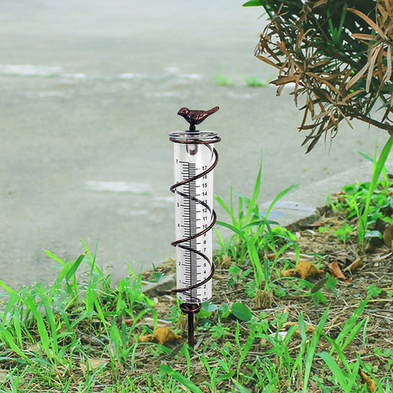 Glass Spiral Rain Gauge - Outdoor Yard Waterproof Hanging Decorative Rain Gauge