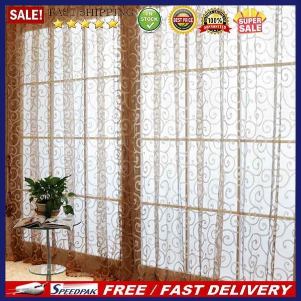 Yarn Window Tulle Curtains Window Voile Curtains for Living Room (Coffee
