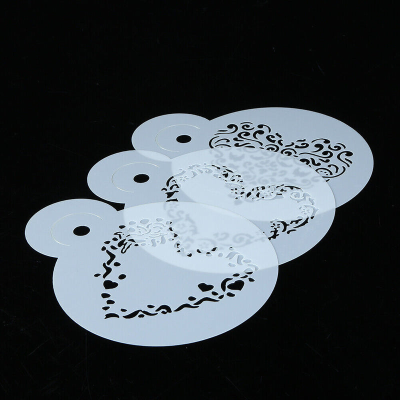 3pcs Love Heart Shape Cake Stencil Set Cake Cookie Stencil Cake Decoration