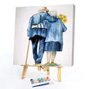 Back View of Old Couple 20X20cm Oil Paint By Numbers Picture DIY Painting Crafts