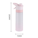 650ML Spray Water Bottle with Handle Plastic PC Frosted Space Cup (Pink) Newly