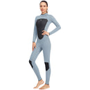 3mm Neoprene Wetsuit Women Back Zipper Full Diving Suits (Light Grey S) Newly