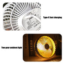 LED Night Light Mute Desktop Cooling Ceiling Fan for Camping Tent (Yellow)