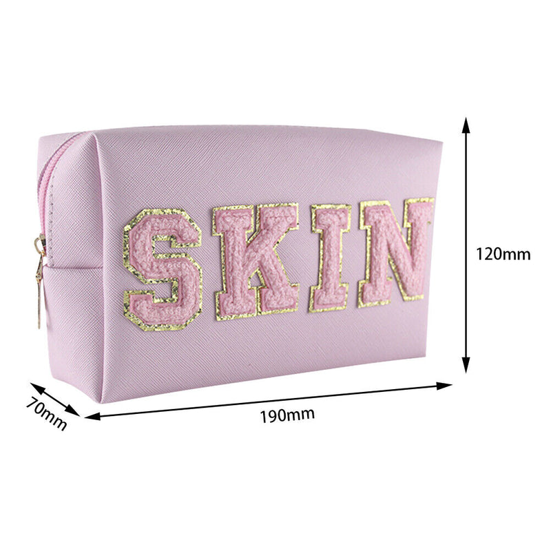 Cosmetic Bag Pu Leather Makeup Pouch Portable Travel Organizer Zipper for Travel