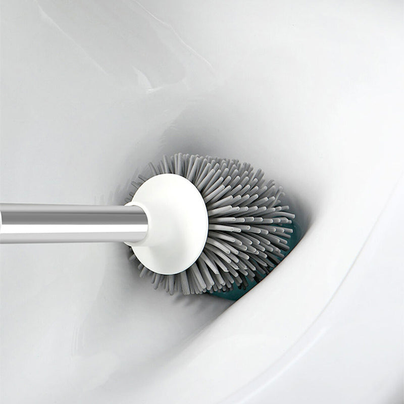 Toilet Brush & Holder Bathroom Toilet Brush Set Non-Slip Handle (Grey) Newly