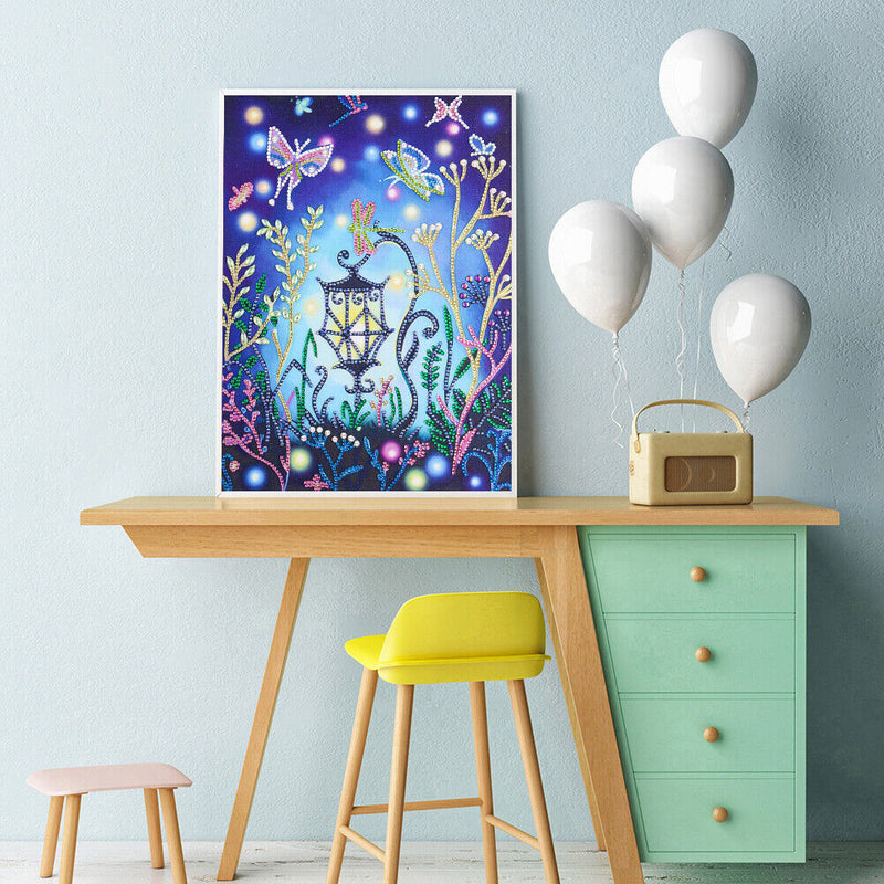 5D DIY Partial Special Shaped Drill Diamond Painting Luminous Lamp Decor
