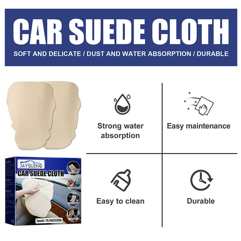 Jaysuing 2pcs Car Cleaning Suede Cloth Quick Dry Soft Glasses Windows Wash Towel