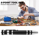 8 in 1 Multiuse Precision Pen Screwdriver Hand Repair Tools Kit (Black) Newly