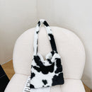 Women Plush Faux Fur Shoulder Bag Female Winter Warm Fabric Large Shopping Bags