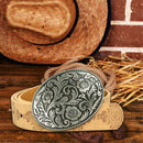 Cowboy Style Floral Buckles Wide Belts Alloy Jeans Accessories for Men Wome