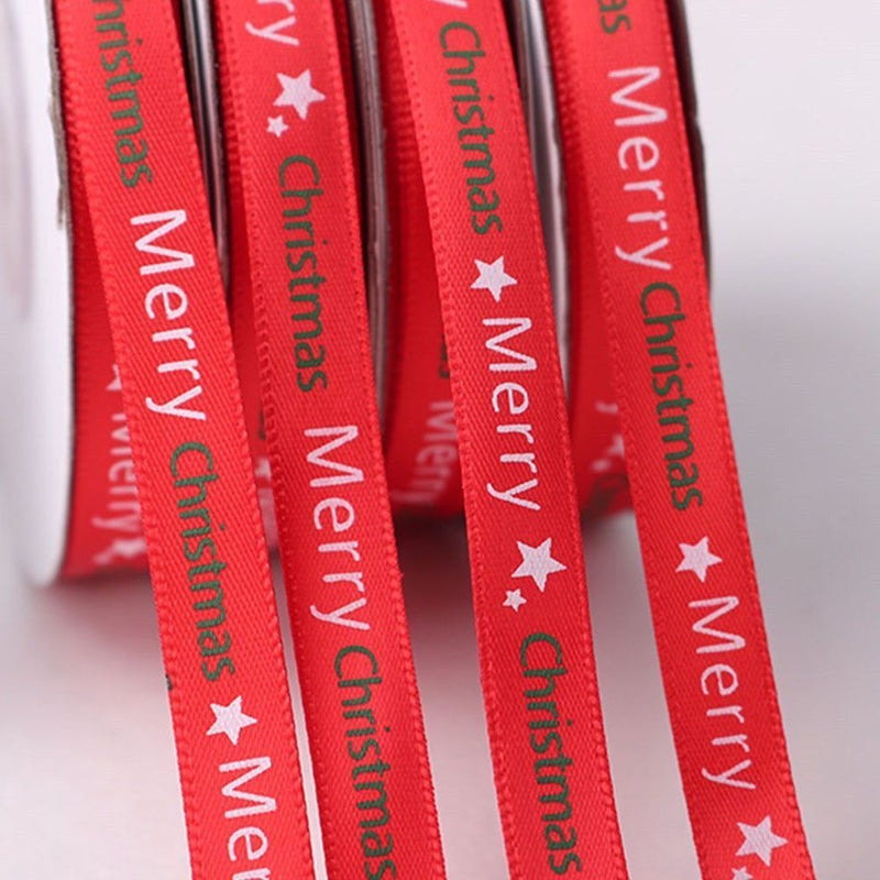 Decoration Ribbon 1cm*22m Gift Wrapping Ribbon Christmas Letter Ribbon
