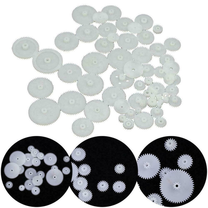 58 Pcs Plastic Gears Set Shaft Motor Gear Gearbox Robot Kits Craft