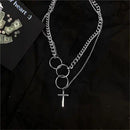 Rock Party Jewelry Collar Hip Hop Chain Necklace Pendant Cross Punk Choker