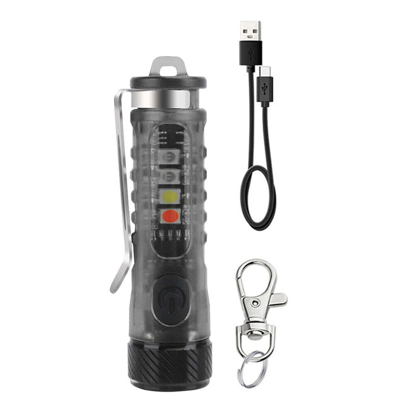XPG2 LED Mini Flashlight Keychain UV 395nm 400lm Pocket Light (Clear Black)