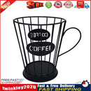 Coffee Cup Shape Retro Coffee Capsule Storage Basket for Home Cafe (Black) Newly