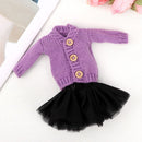 DIY Handmade Mini Knitted Sweater Dressing Clothes Tops Casual Dress Fur Coat