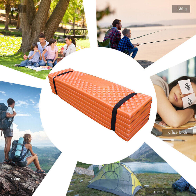 Folding Soft Mats Outdoor Camping Moisture-proof Cushion (Orange Black)