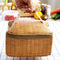 Portable Wicker Rattan Waterproof Tableware Insulated Thermal Basket Z4Y1