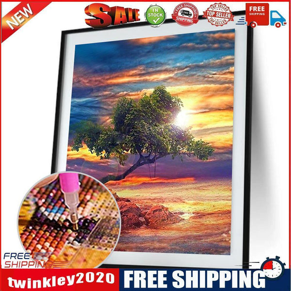 Tree DIY Full Drill Round Diamond Painting Embroidery Mosaic Cross Stitch