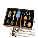 Feather Dip Pen Fountain Retro Fire Lacquer Seal Set Calligraphy Stationery Gift