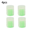 4x Tire Valve Caps Luminous Cars Vehicle Wheel Prank Valve Caps Glow Dust Cover