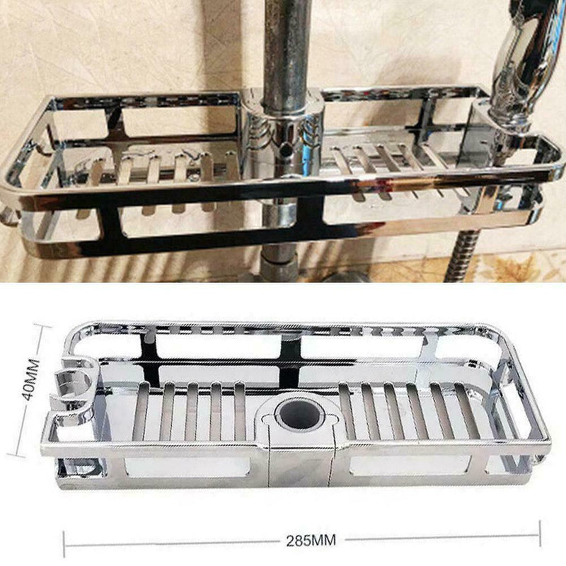 Bathroom Shelf Shower Pole Storage Rack Organiser Tray U Holder K C0H6