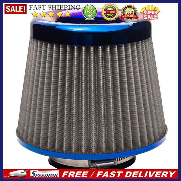 76mm Inlet Car Cold Air Intake Cone Washable Clamp-on Dry Air Filter Burnt