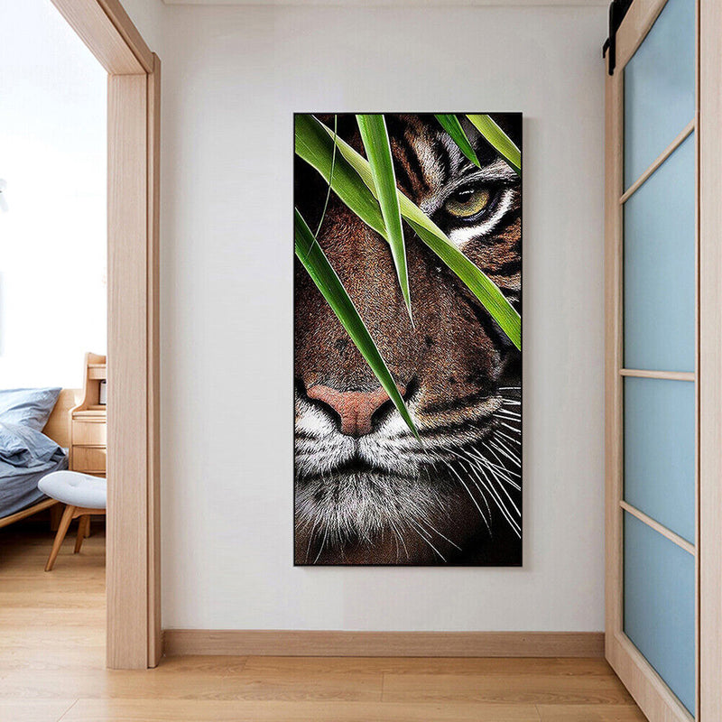 Paint By Numbers Kit DIY Tiger in Leaves Colouring Oil Art Picture Craft