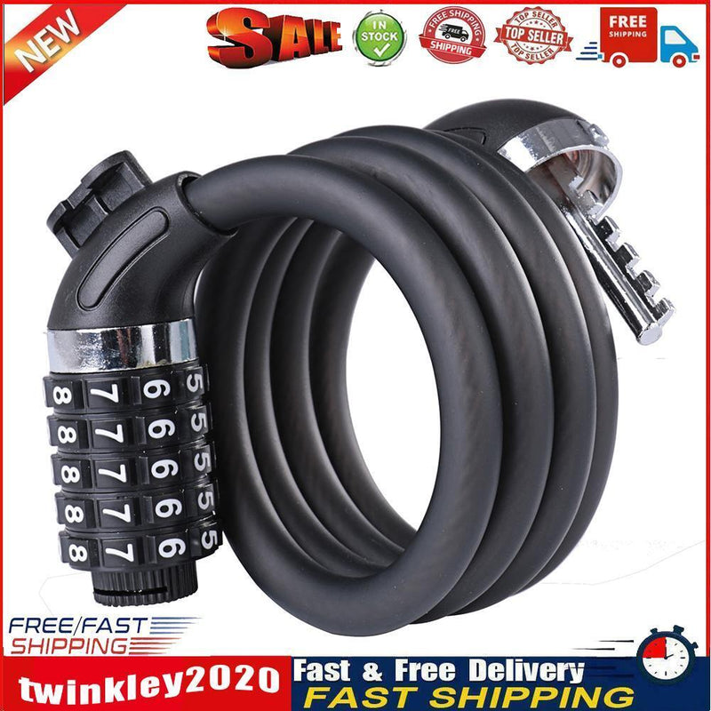 WHEEL UP Anti Theft Steel Cable Lock MTB Bicycle Padlock (Password 1.2m) Newly