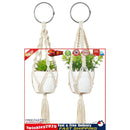 Macrame Plant Hangers Boho Hanging Ornament Decorations Pack of 2 (1) Newly