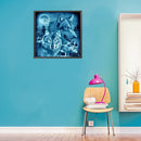 DIY Full Round Drill Diamond Wolves Painting Rhinestone Drawing Home Decora
