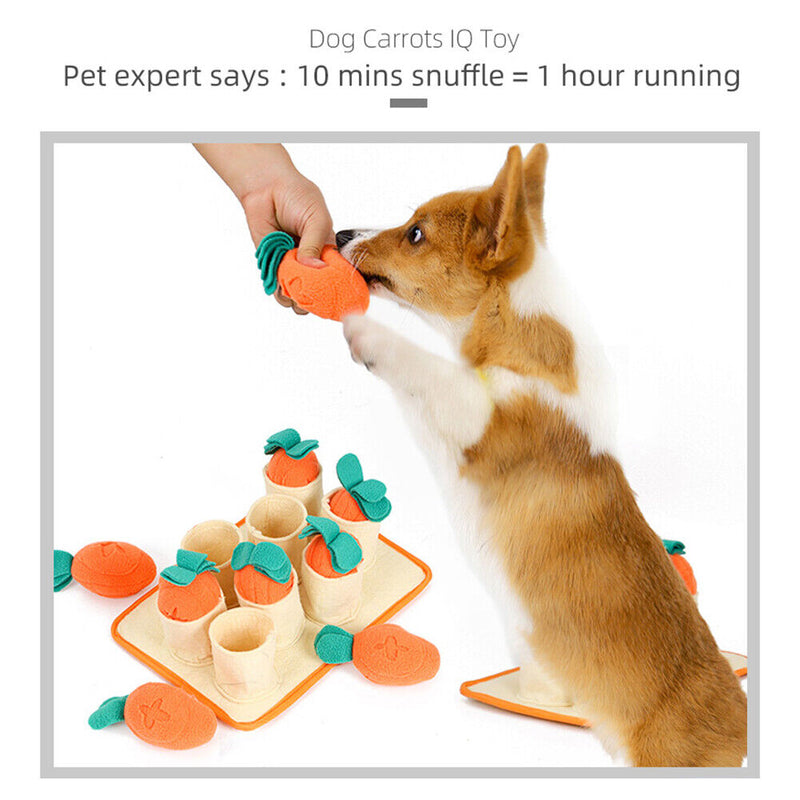 Dog Plush Carrots IQ Toys with Squeaky Nose Training Chew Interactive Toys