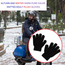 Women Men Warm Winter Gloves Full Finger Knitted Stretch Camping Mittens