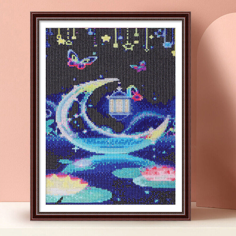 Round Crystal Diamond Painting Moon Abstract Series