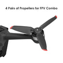 4 Pairs Quick Release Replacement Propellers for DJI FPV Combo (Red Edge)