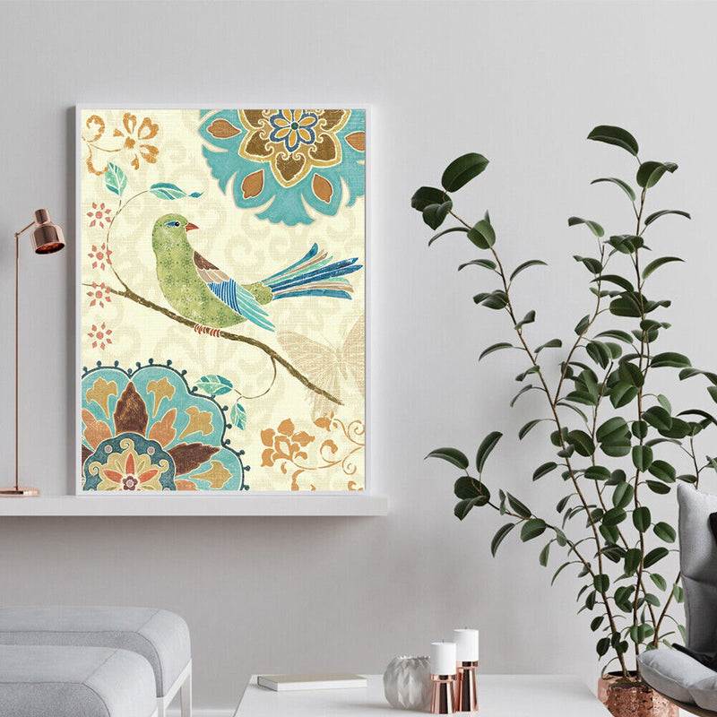 Frameless Flower and Bird Oil Paint by Numbers Kit Drawing Coloring on Canvas