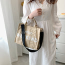 Canvas Women Shoulder Bag Large Capacity Totes Letter Printed Crossbody Handbag