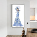 Diamond Painting Full Round Drill Lady in Dress Rhinestone Modern Handmade Cr