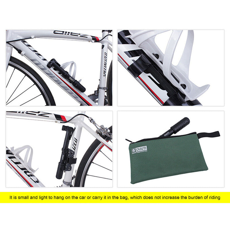 DUUTI PP-24 Bike Tire Inflator American Presta Valve + Glueless Tire Patch Kit