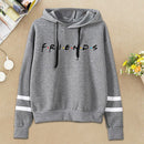 Striped Letter Hoodies Coat Women Men Loose Hooded Sweatshirt (Grey 1)(M)