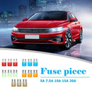 15pcs Micro2 Fuses Car Automotive Blade Fuse Assortment with 5A 7.5A 10A 15A 20A