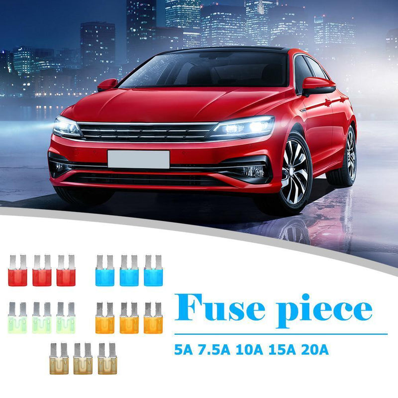 15pcs Micro2 Fuses Car Automotive Blade Fuse Assortment with 5A 7.5A 10A 15A 20A