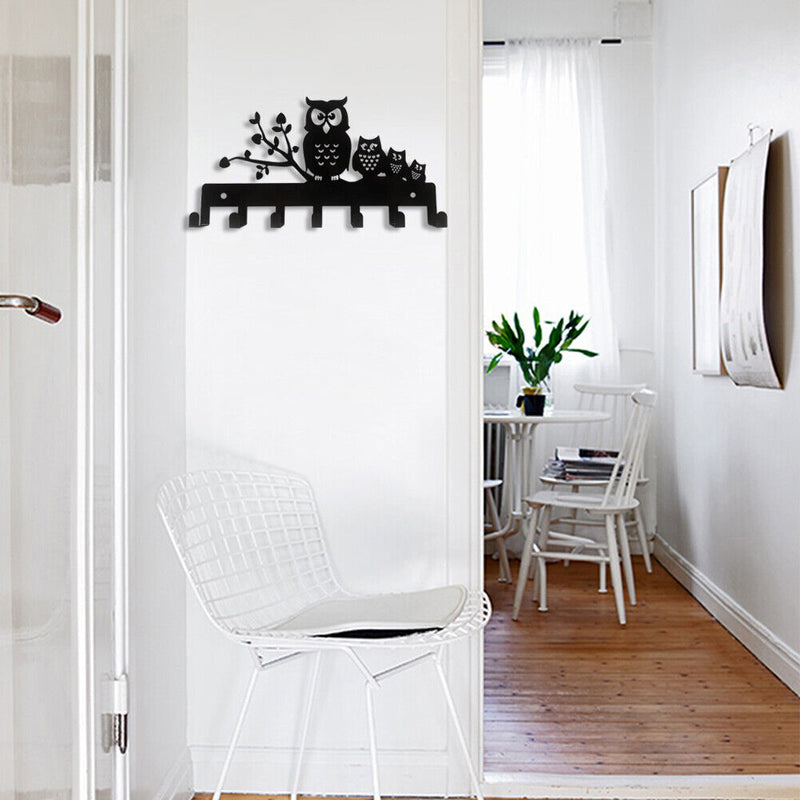 Metal Creative Key Rack Art Wall Mounted Organizer Hat Towel Rack Decorative